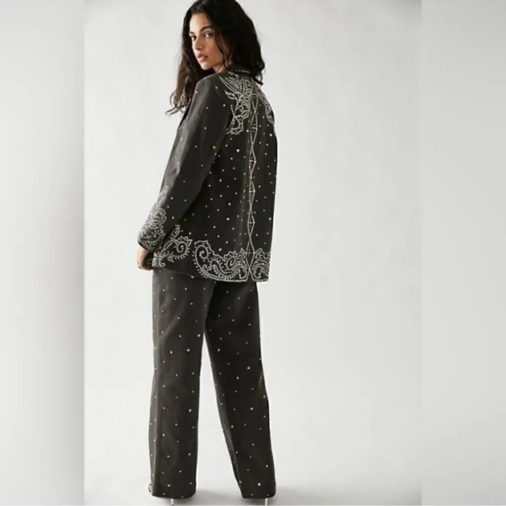 Free People Embellished Suit Set/ size 2